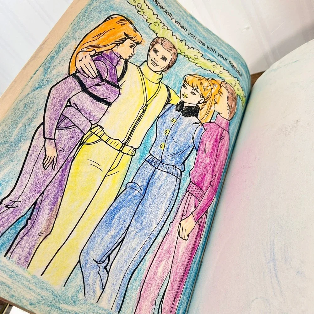 Vintage 1998 Barbie Happy Holiday Surprise‎ Special Edition Coloring Book Golden